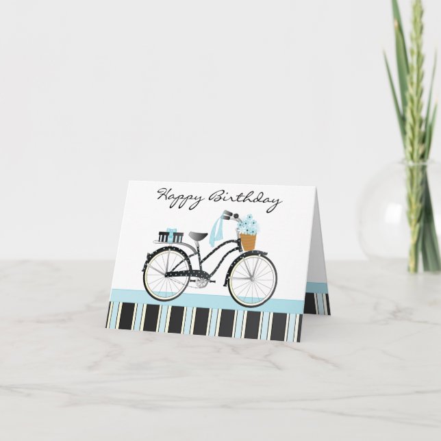 Cartão Bicicleta das bolinhas (Frente)