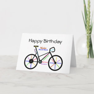 Cartão Bicicleta de Aniversário Engraçado, Ciclismo, Espo