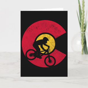 Cartão Bicicleta de Montanha Colorado Bandeira Mtb Ciclis