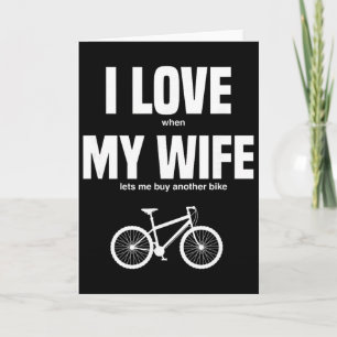 Cartão Bicicleta de Montanha Eu Amo Quando Minha Esposa M