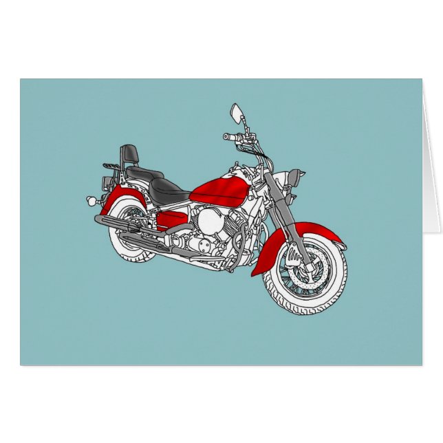 Cartão Bicicleta do vermelho da estrela (Frente Horizontal)