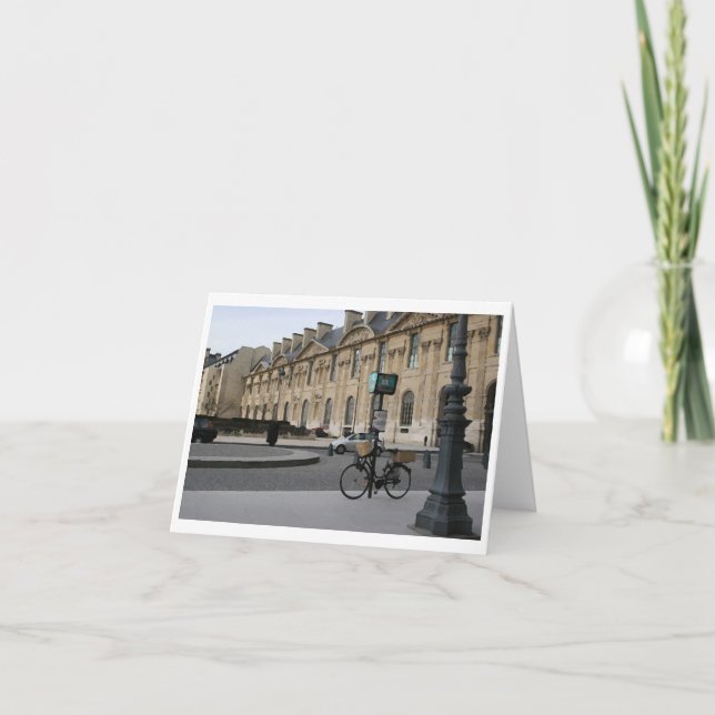 Cartão Bicicleta em Paris, Drybrush Notecard (Frente)