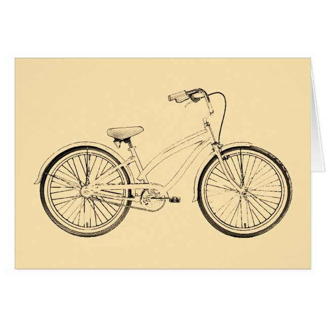 Cartão bicicleta retrô (Frente horizontal)