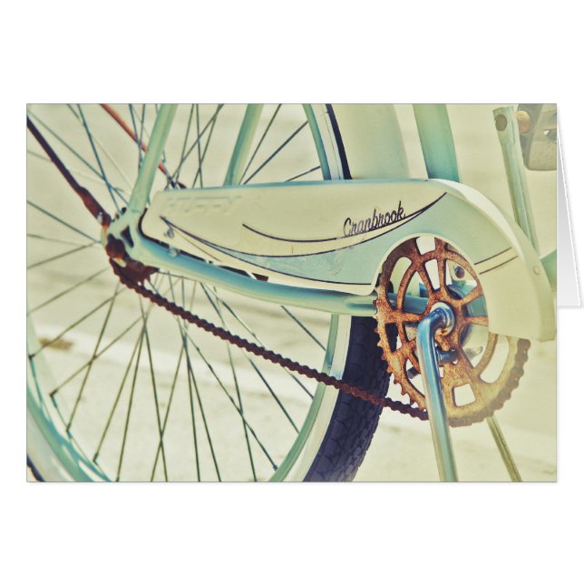 Cartão Bicicleta velha no passeio (Frente Horizontal)