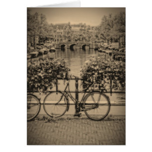 Cartão Bicicletas & canais - Amsterdão clássica