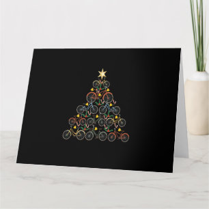 Cartão Bicycle Christmas Tree Funny Biker Bicyclist Xmas