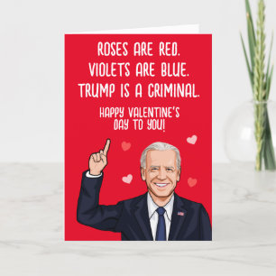 Cartão Biden no Dia dos Namorados - Trump é um Criminoso 