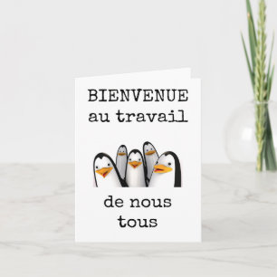 Cartão Bienvenue au Travail, carta de boas-vindas frances