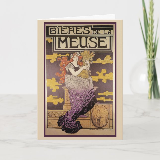 Cartão Biere de la Meuse por Marc Auguste Bastard (Frente)