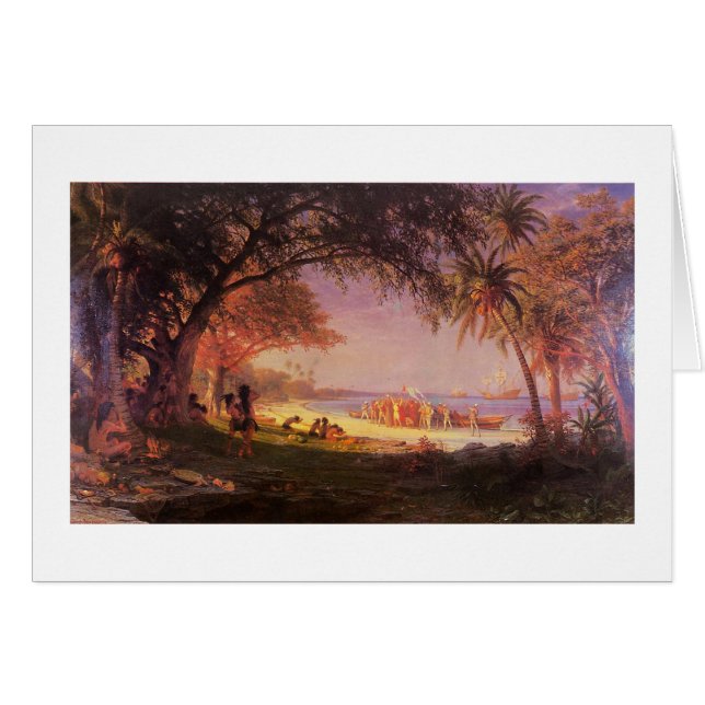 Cartão Bierstadt Albert, O Desembarque de Columbus (Frente Horizontal)