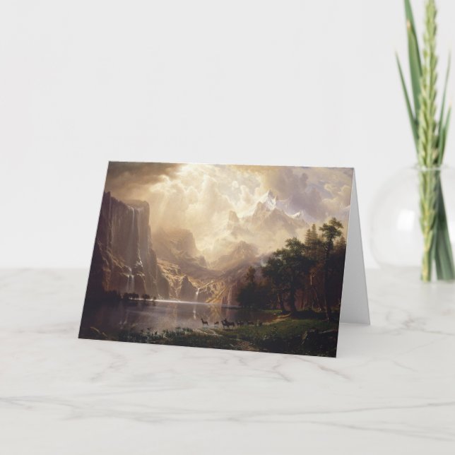 Cartão Bierstadt entre a serra montanhas de Nevada (Frente)