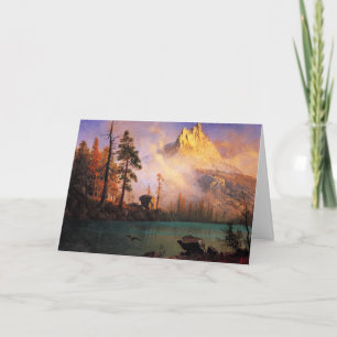 Cartão Bierstadt - lago de montanha, arte