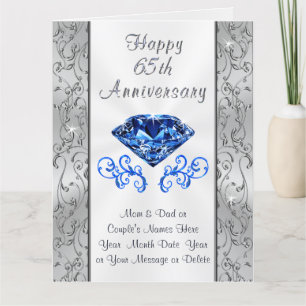Cartão Big Beautiful 65th Wedding Anniversary Cards