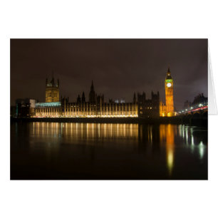 Cartão Big ben à noite