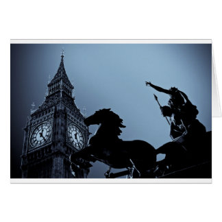 Cartão Big Ben e estátua de Boudica
