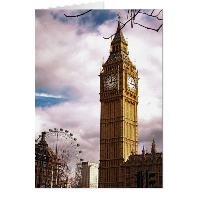 Cartão Big Ben e London Eye (Frente)