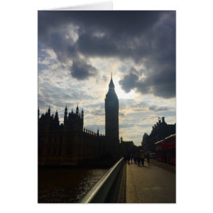 Cartão Big Ben Westminster Londres Reino Unido Sunset