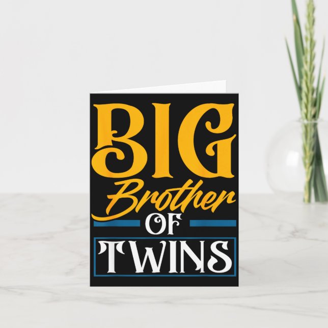 Cartão Big Brother Of Twins New Brother Sibling Funny Twi (Frente)
