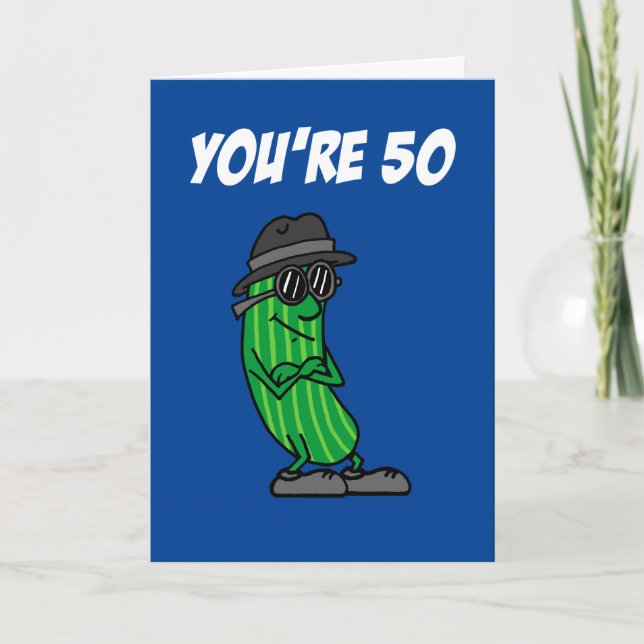 Cartão Big Dill 50th Birthday Pickle Pun (Frente)