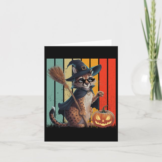 Cartão Big Floppa Meme Caracal Cat Halloween (Frente)