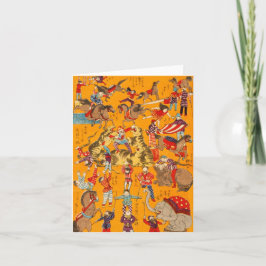 Cartão Big Japanese Circus woodblock print