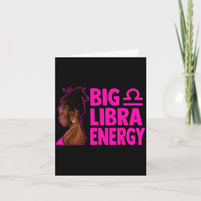 Cartão Big Libra Energy Birthday Loc'd Woman Zodiac Bday  (Frente)