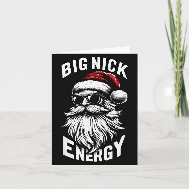 Cartão Big Nick Energy Funny Santa Christmas  (Frente)