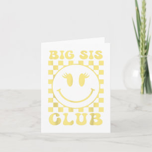 Cartão Big Sis Club Checkered Trendy Big Sister para ser 