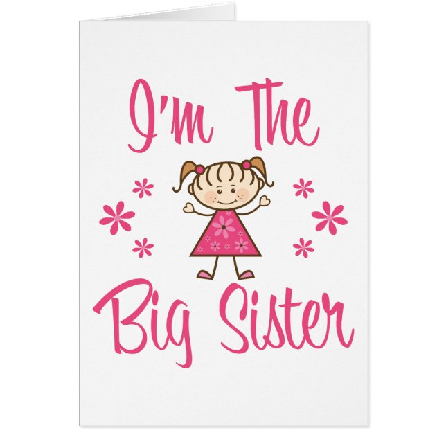 Cartão Big Sis Pink Girl (Frente)