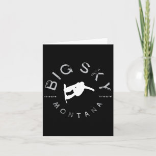 Cartão Big Sky Montana Graphic Vintage Snowboard