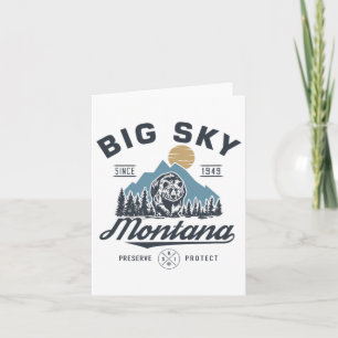 Cartão Big - Sky Montana Snow Skiing Trendy Retro Lodge