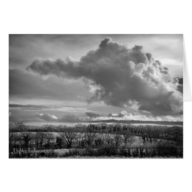 Cartão Big Sky Over Wiltshire com poema notelet/card (Frente Horizontal)