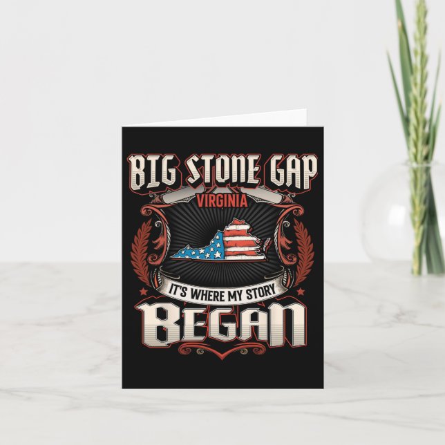 Cartão Big Stone Gap Virginia Usa Flag 4 De Julho (Frente)