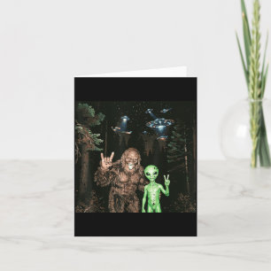 Cartão Bigfoot Alien Ufo Selfie Engraçado Sasquatch Meme