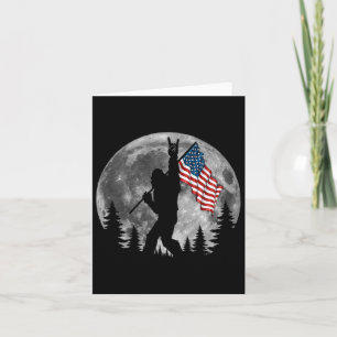 Cartão Bigfoot American Flag Sasquatch Patriotic 4th Of J
