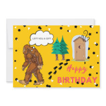 Bigfoot Birthday Engraçado Gag Flat Greeting Card