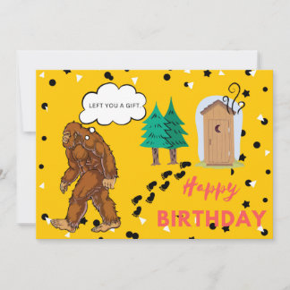 Cartão Bigfoot Birthday Engraçado Gag Flat Greeting Card