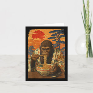 Cartão Bigfoot Comendo Ramen Japonês Arma Arroz Presentes