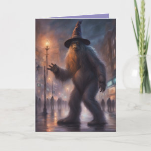 Cartão BigFoot FelizHallowNatimás  saudação engraçada 
