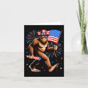 Cartão Bigfoot Firework American Flag Bigfoot 4 De Julho