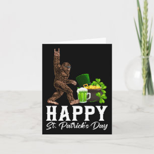 Cartão Bigfoot Happy Dia de São Patrício Camisa Engraçado