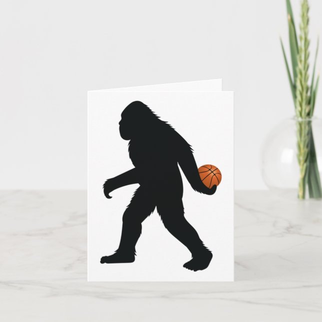 Cartão Bigfoot Jogando Basquete (Frente)