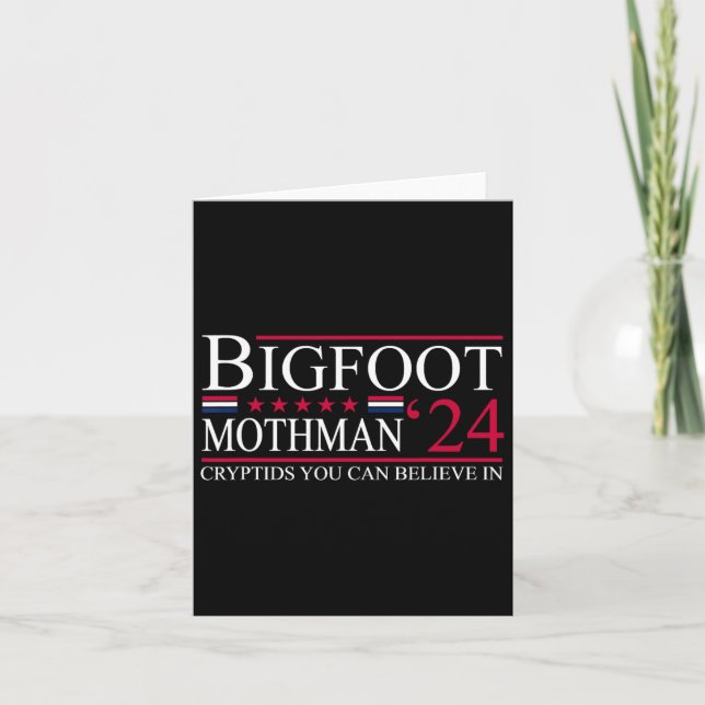 Cartão Bigfoot Mothman 2024 Eleição Presidencial Voto Eng (Frente)