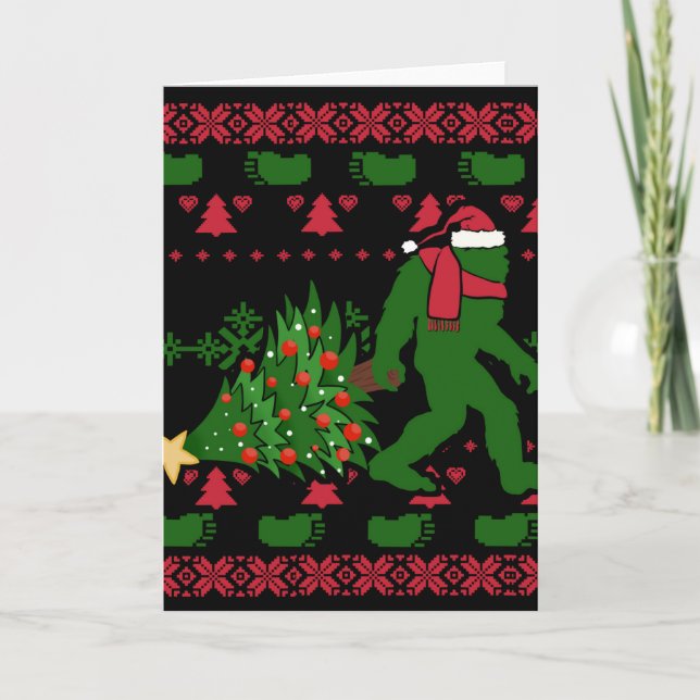 Cartão Bigfoot on knit background (Frente)