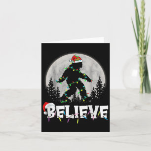 Cartão Bigfoot Papai noel Árvore de Natal Luz Engraçada X