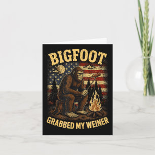 Cartão Bigfoot pegou cachorro-quente piada engraçada de s