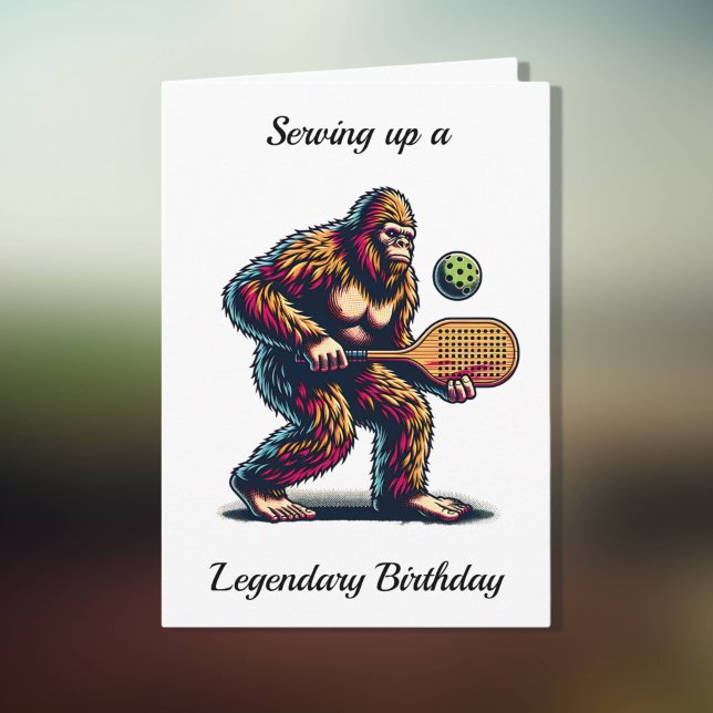 Cartão Bigfoot Pickleball Birthday (Criador carregado)