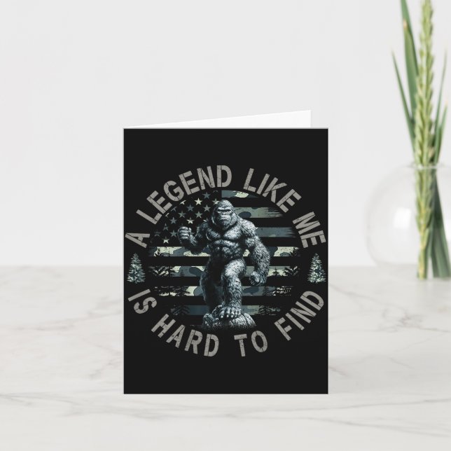 Cartão Bigfoot Sasquatch A Legend Like Me Is Hard To Find (Frente)