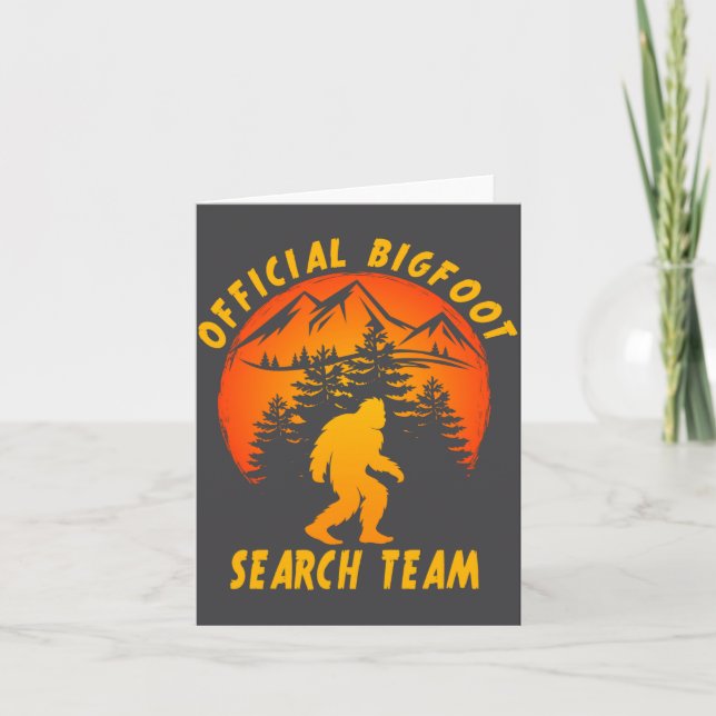 Cartão Bigfoot Search Team Sasquatch Yeti Funny  (Frente)