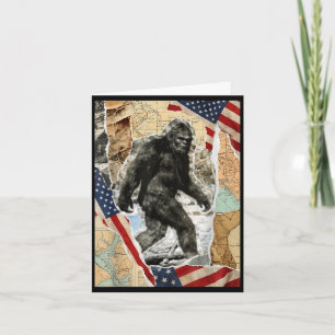 Cartão Bigfoot usa bandeira americana sasquatch patriótic
